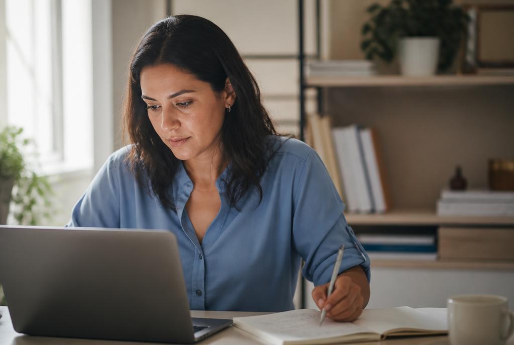 Woman entrepreneur using Wayfindher My Work feature