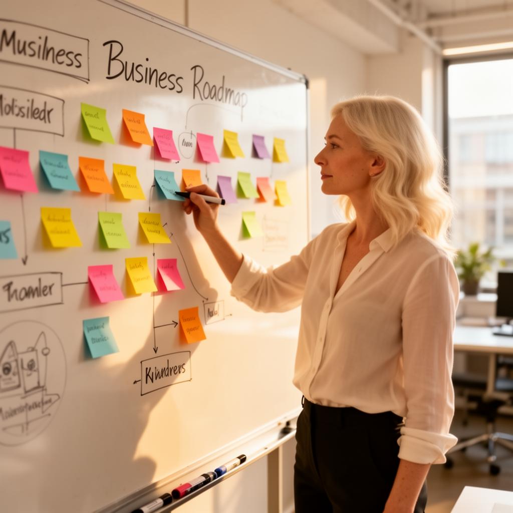 Woman entrepreneur using Wayfindher Navigator feature